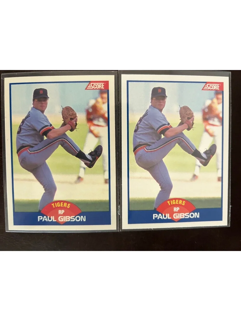 PAUL GIBSON 1989 SCORE RC #595 RARE ERROR HAND ON CROTCH IN BACKGROUND 2 NM LOT
